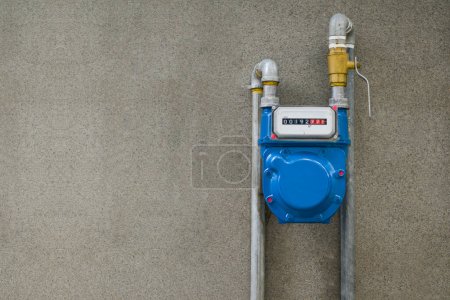 Photo for Residential natural gas meter measuring gas consumption. - Royalty Free Image