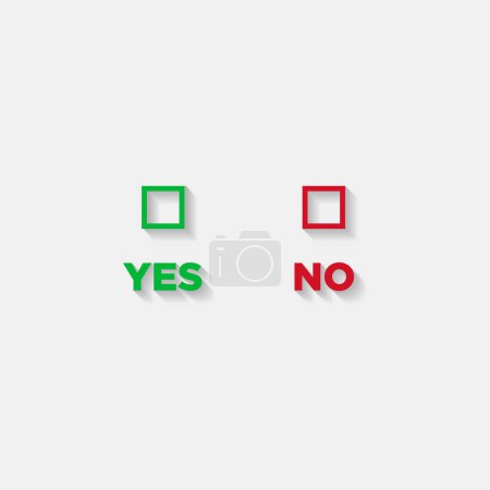 Yes, No word text with check mark Green and red color. Vector illustration.