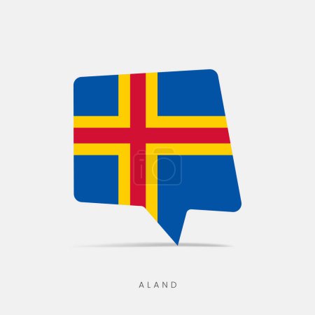 Illustration for Aland flag bubble chat icon - Royalty Free Image