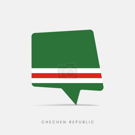 Téléchargez les illustrations : République tchétchène drapeau bulle chat icône - en licence libre de droit