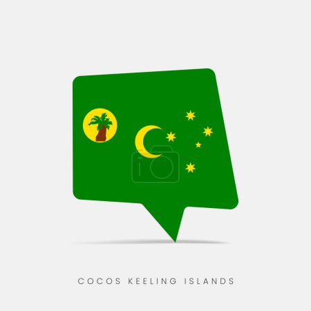 Téléchargez les illustrations : Cocos Keeling Îles drapeau bulle chat icône - en licence libre de droit