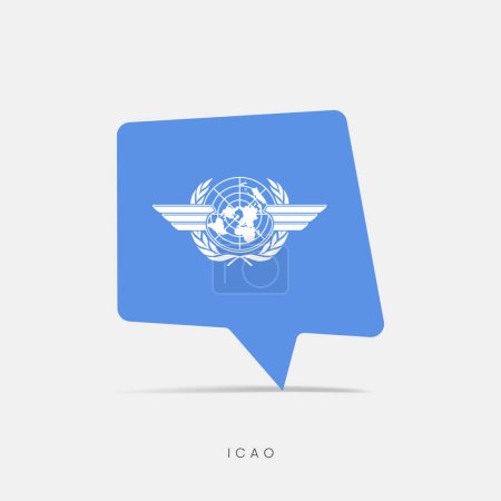 Illustration for ICAO flag bubble chat icon - Royalty Free Image