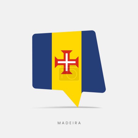 Ilustración de Madeira bandera burbuja icono de chat - Imagen libre de derechos