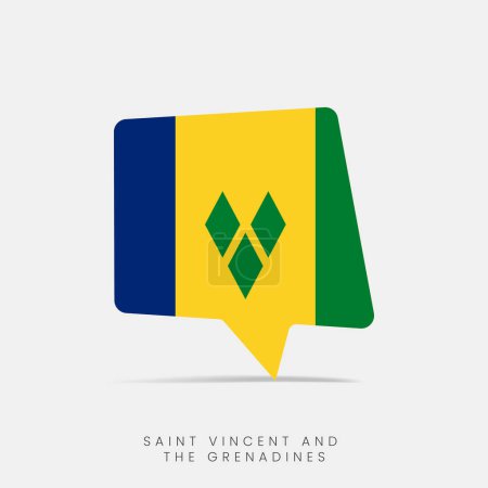 Illustration for Saint Vincent and the Grenadines flag bubble chat icon - Royalty Free Image