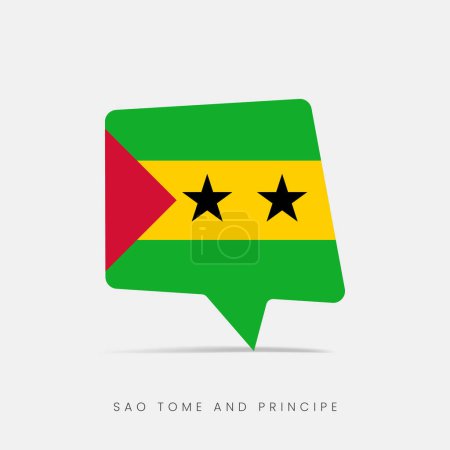 Téléchargez les illustrations : Icône de chat bulle drapeau Sao Tomé-et-Principe - en licence libre de droit