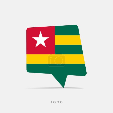 Téléchargez les illustrations : Togo drapeau bulle chat icône - en licence libre de droit