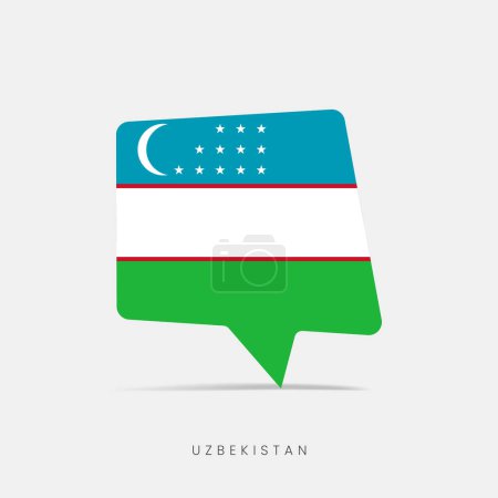 Illustration for Uzbekistan flag bubble chat icon - Royalty Free Image