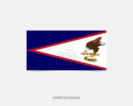 Ilustración de Samoa Americana Rectángulo icono de la bandera con sombra. - Imagen libre de derechos