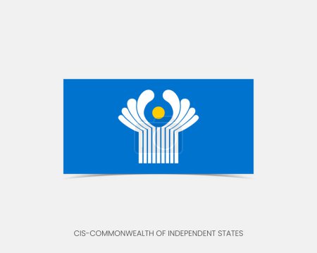 Ilustración de CIS-Comunidad de Estados Independientes Rectángulo icono de la bandera con sombra. - Imagen libre de derechos