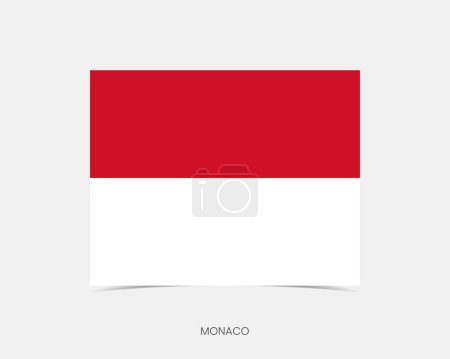 Ilustración de Mónaco icono de la bandera rectángulo con sombra. - Imagen libre de derechos