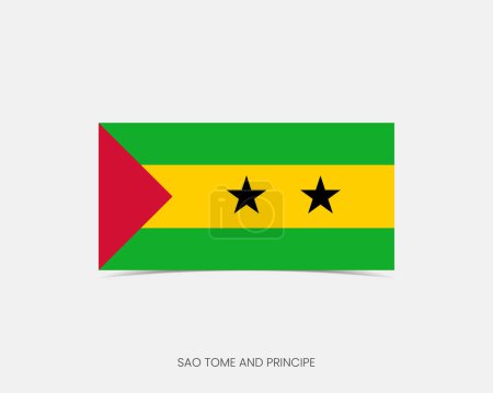 Téléchargez les illustrations : Icône du drapeau Rectangle Sao Tomé & Principe avec ombre. - en licence libre de droit