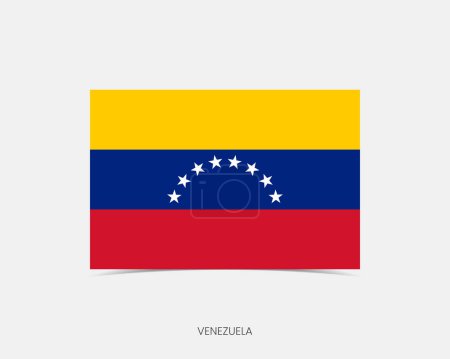 Téléchargez les illustrations : Venezuela Icône drapeau rectangulaire avec ombre. - en licence libre de droit