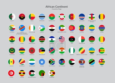 Ilustración de Colección de iconos de bandera de países del continente africano - Imagen libre de derechos