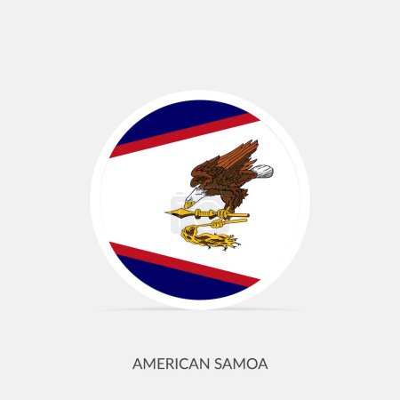 Ilustración de Samoa Americana icono de la bandera redonda con sombra. - Imagen libre de derechos