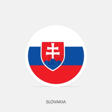 Illustration for Slovakia round flag icon with shadow. - Royalty Free Image