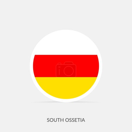 Illustration for South Ossetia round flag icon with shadow. - Royalty Free Image