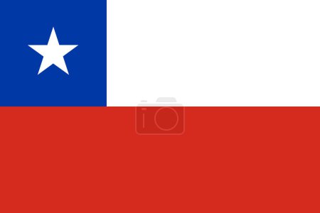 Bandera de Chile - ilustración vectorial.