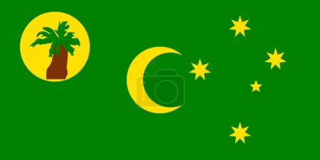 Ilustración de Bandera de Cocos Keeling Islands - Ilustración vectorial. - Imagen libre de derechos