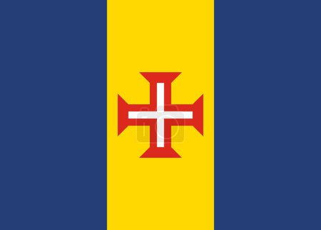 Ilustración de Bandera de Madeira Ilustración vectorial. - Imagen libre de derechos