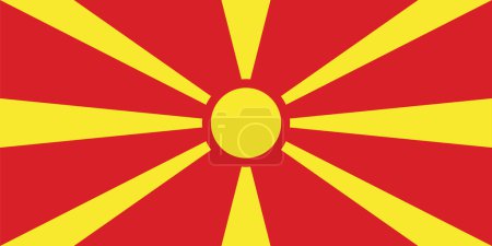 Flagge Nordmakedoniens - Vektorillustration.