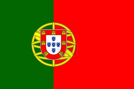 Ilustración de Bandera de Portugal - ilustración vectorial. - Imagen libre de derechos
