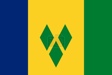 Illustration for Flag of Saint Vincent & the Grenadines - Vector illustration. - Royalty Free Image