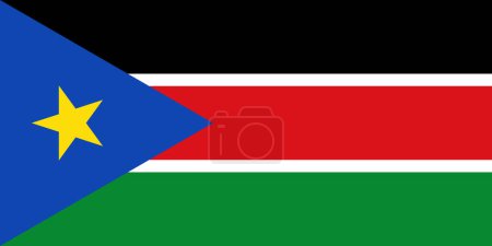 Ilustración de Bandera de Sudán del Sur - ilustración vectorial. - Imagen libre de derechos