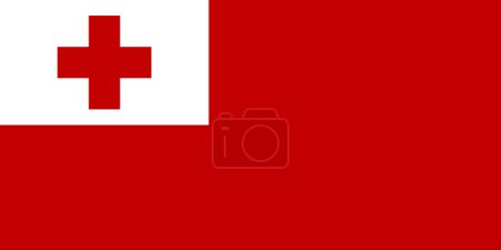 Flagge von Tonga - Vektorillustration.