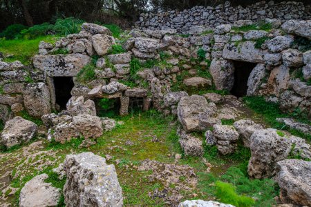 Photo for Talat de Dalt prehistoric site, covered enclosures,   Menorca, Balearic Islands, Spain - Royalty Free Image