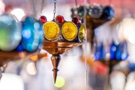 Photo for Crystal lamps at Christmas market, Humboldt Forum, Berlin, Federal Republic of Germany - Royalty Free Image