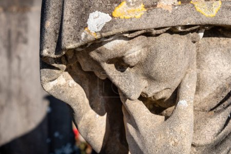 Photo for Mourning sculpture, by Serra Sculptor, Llucmajor cemetery, Mallorca, Balearic Islands, Spain - Royalty Free Image