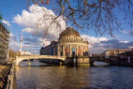 Photo for Bode Museum and bridge over the river Spree, museum island, Berlin, Germany, europe - Royalty Free Image