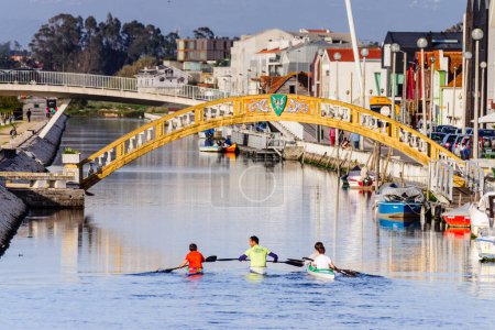 Photo for Pirates, bridge two carcavelos ,mid-20th century, point of union between the salt marshes and the old salt warehouses , channel of San Roque, Aveiro, Beira Litoral, Portugal, europe - Royalty Free Image