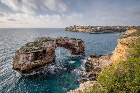 Téléchargez les photos : Es Pontas, puente natural de roca, Santanyi, Mallorca, Îles Baléares, Espagne - en image libre de droit