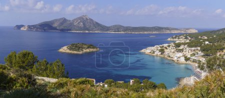 Es Pantaleu and  Dragonera island, Sant Elm, andratx coast, Majorca, Balearic Islands, Spain