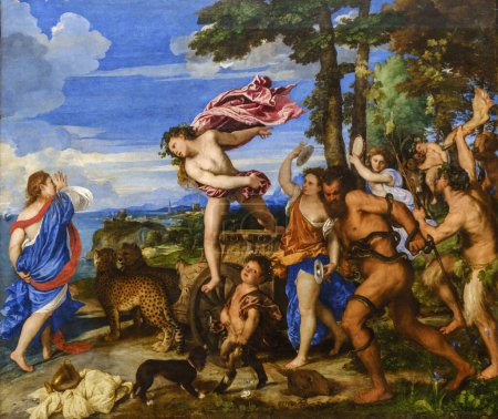 Foto de Baco y Ariadna, Tiziano, óleo sobre lienzo, National Gallery, Londres, Inglaterra, Gran Bretaña - Imagen libre de derechos