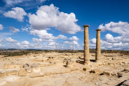 Téléchargez les photos : Site archéologique de Los Banales, ancienne ville romaine, Sadaba, Cinco Villas, Aragon, Espagne - en image libre de droit