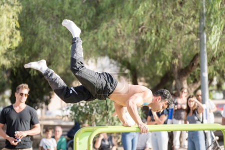 Photo for Young people in calisthenics competition, Llucmajor, Majorca, Balearic Islands, Spain - Royalty Free Image