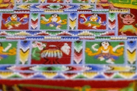 Téléchargez les photos : Bodhisattvas, Mandala bouddhiste Kalachakcra, cadeau Dalaï Lama, musée pollensa, Majorque, Îles Baléares, Espagne - en image libre de droit