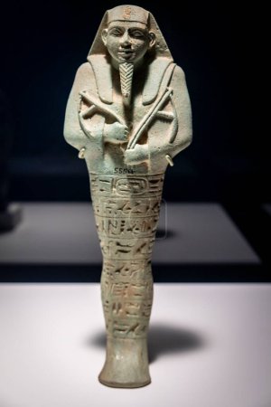 Photo for Ushabti of the Nubian king Aspelta, faience, Napata period, 593-568 BC, tomb of Aspelta, Nuri, Sudan, collection of the British Museum - Royalty Free Image