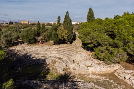 Photo for Roman theater of Pollentia, late 1st century, Roman city of Pollentia, Alcudia, Mallorca, Balearic Islands, Spain - Royalty Free Image