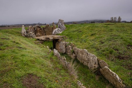 Foto de Dolmen de la Cotorrita, Cámara funeraria neolítica, municipio de Los Altos, Las Merindades, Burgos, España - Imagen libre de derechos