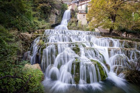 Photo for Orbaneja waterfall, Orbaneja del Castillo, Burgos, Spain - Royalty Free Image