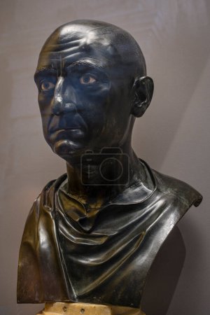 Téléchargez les photos : Scipion l'Africain, buste masculin, de Herculanum, bronza, age d'Auguste, Le Colisée, Rome, Latium, Italie , - en image libre de droit