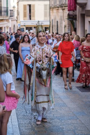 Photo for Dance of the Eagles and Sant Joan Pelos, Corpus Christi procession, Pollensa, Majorca, Balearic Islands, Spain - Royalty Free Image
