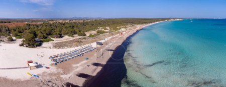 Foto de Playa de Sa Rapita vista aérea, Campos, Mallorca, Islas Baleares, España - Imagen libre de derechos