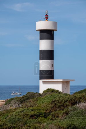 Photo for Punta Plana lighthouse, S Estalella, Llucmajor, Mallorca, Balearic Islands, Spain - Royalty Free Image