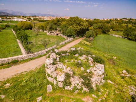 Photo for Talaiot des Racons, archaeological monument, Llubi, Mallorca, Balearic Islands, Spain, Europe - Royalty Free Image