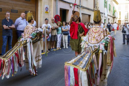 Photo for Dance of the Eagles and Sant Joan Pelos, Corpus Christi procession, Pollensa, Majorca, Balearic Islands, Spain - Royalty Free Image