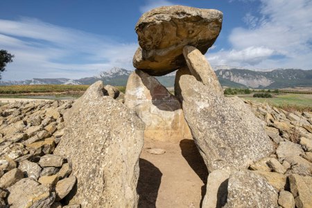 Photo for Dolmen Chabola de la Hechicera, neolithic, Elvillar, Alava, Basque Country, Spain - Royalty Free Image